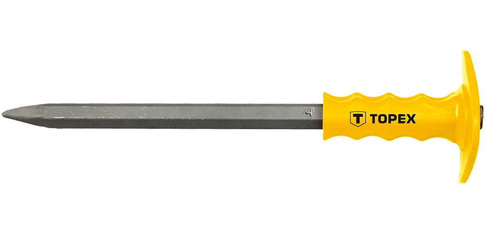 Topex 03A169 hegyes véső kézvédővel, 400 x Ø19 mm termék fő termékképe