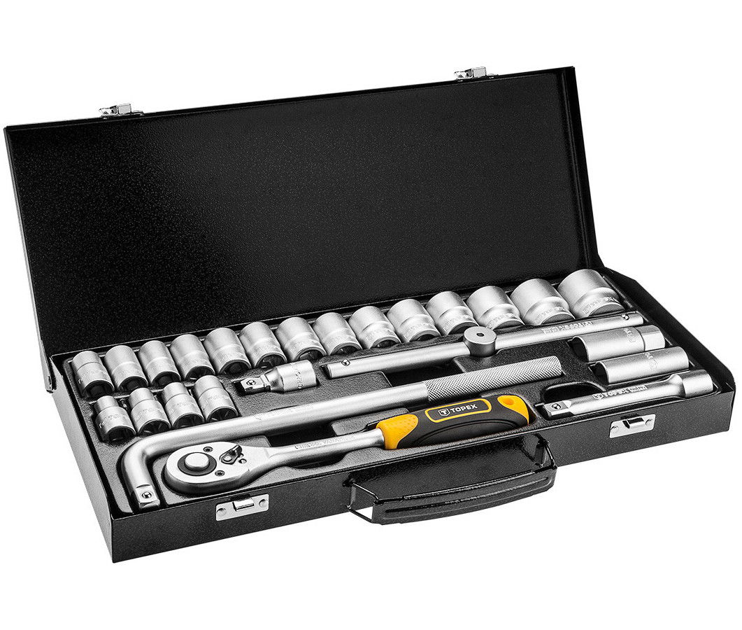 Topex 38D850 dugókulcs készlet, 1/2", 25 részes termék fő termékképe