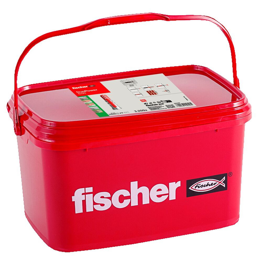 Fischer DUOPOWER dübel 6 x 30 - csavar nélkül, vödörben, 3200 db/csomag termék fő termékképe