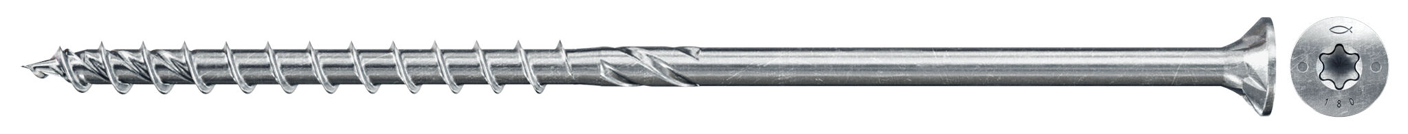 Fischer PowerFast FPF II CTP 8.0 x 360 BC 50 süllyesztett fejű, kékre horganyzott részmenetes szerkezetépítő csavar TX behajtással, 50 db/csomag termék fő termékképe