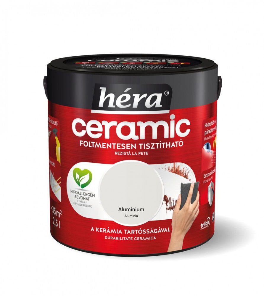 Héra Ceramic beltéri falfesték- Alumínium, 2,5 liter/doboz termék fő termékképe